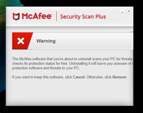 mcafee won't uninstall